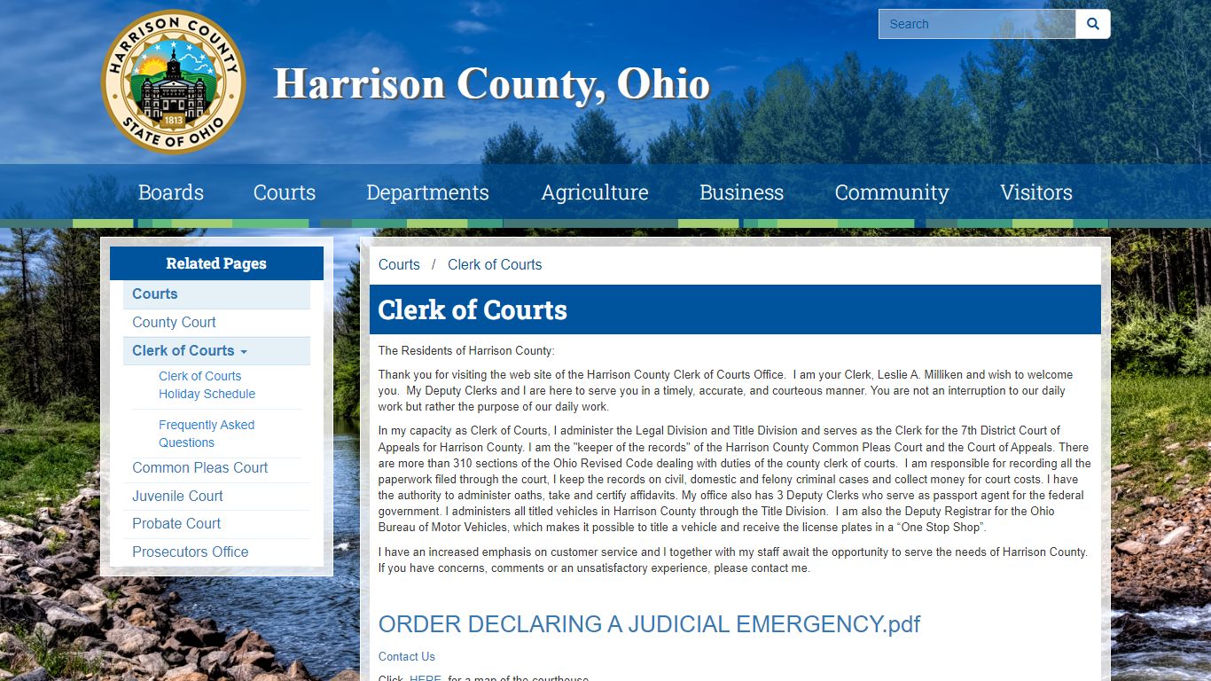 Clerk of Courts - Harrison County, Ohio